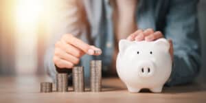 financial concept and saving money ,investment savings ,planning savings for future ,retirement fund ,financial preparation ,future risk management ,piggy bank savings ,finance accounting